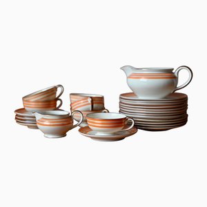 Art Deco Dessert Service in Langenthal Porcelain, Set of 25