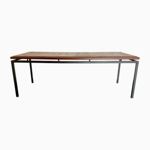 Mid-Century Modern Coffee Table with Floating Top in Teak and Copper, 1960s