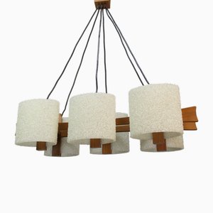 Scandinavian Ceiling Lamp in Teak, 1960s