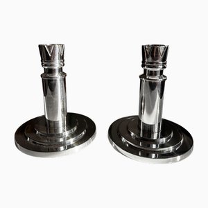Französische Art Deco Kerzenhalter von Ercuis, 1930er, 2er Set