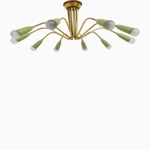 10-Armed Ceiling Light by Prof. D. Moor for Bag Turgi, Switzerland, 1960s