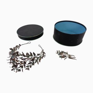 Viktorianisches 800er Silber Hochzeit Tiara und Brosche, Deutschland, 1890er, 2er Set