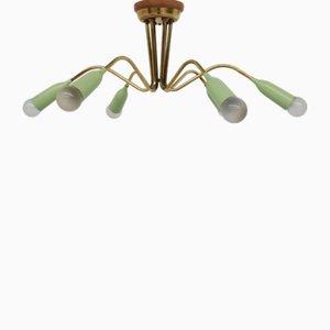 6-Armed Ceiling Light by Prof. D. Moor for Bag Turgi, Switzerland, 1960s