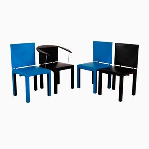 Sedie Arcadia in pelle di B&B Italia, set di 4