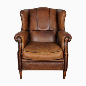Fauteuil Club Vintage en Cuir Cognac, Pays-Bas