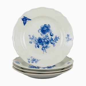 Vintage German Dinner Plates in Porcelain from Meissen, 1920s, Set of 4