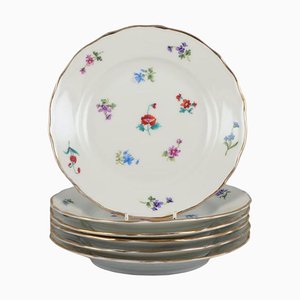 Small German Porcelain Lunch Plates from Silesia, 1930, Set of 6