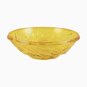 Scodella Moon vintage in plastica gialla di Mario Bellini per Kartell