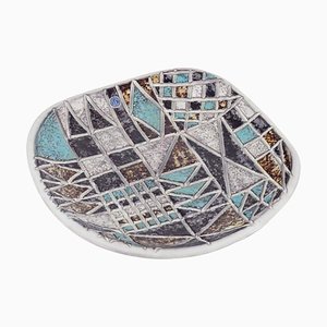 Piatto grande in ceramica di Ingrid Atterberg per Upsala Ekeby, anni '60