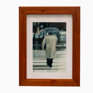 Xavier Visa Arau, No Pedestrians, Huile sur Papier, 1990s, Encadré
