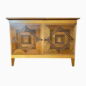 Low Buffet in Inlaid Oak, 1960s