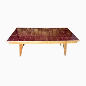 Oak and Earthenware Dining Table