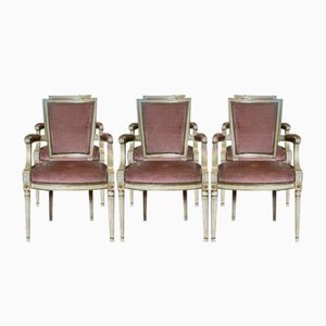 Louis Xvi Trapeze Armchairs by Rinck, Set of 6