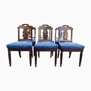 English Rosewood Chairs, Set of 6