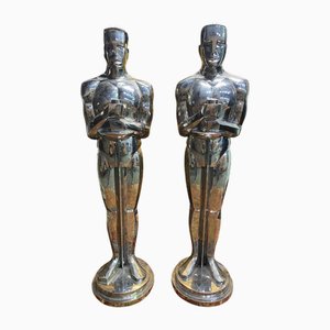 Oscar Statues in Chromed Metal, Set of 2