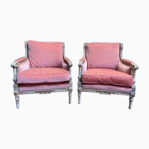 Set of Louis Xvi Style Bergères Armchairs