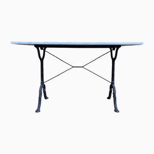 Mesa bistró de mármol y hierro fundido