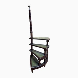English Library Step Stool in English Leather
