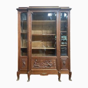 Empire Style Mahogany Display Cabinet Bookcase