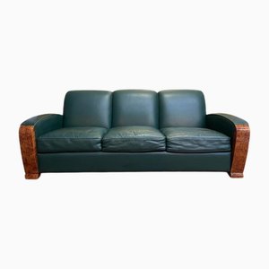 Art Deco Style Leather Sofa