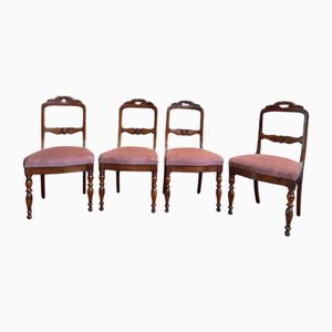 Napoleon III Dining Chairs in Mahogany, Set of 4