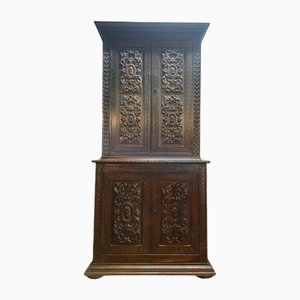 Renaissance Style Two-Body Buffet in Carved Oak