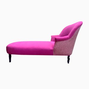 Napoleon Iii Meridian Chaise Longue in Pink Velvet