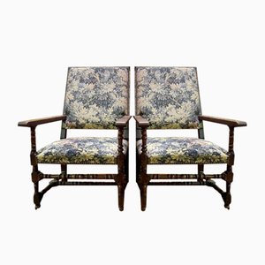 Set of Louis Xiii Style Armchairs