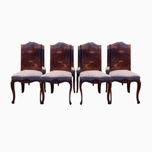 Louis XV Style Walnut Chairs, Set of 8