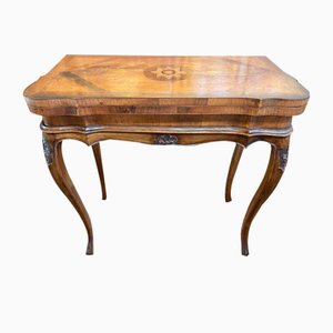Mesa de juegos estilo marquetería Luis XV