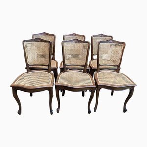Louis XV Cane Chairs, Set of 6