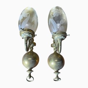 Dutch Bronze Sconces, Set of 2