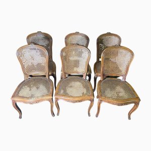 Louis XV Cane Chairs, Set of 6