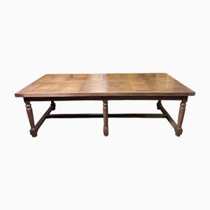 Farmhouse Table Oak Parquet Top
