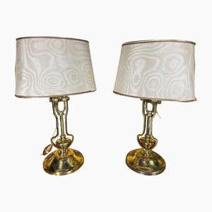 Brass Table Lamps, Set of 2
