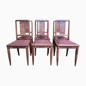 Sillas Art Déco de caoba y cuero
