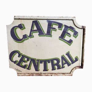 Café Central Sign in Painted Sheet Metal