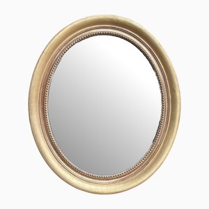Louis XVI Oval Mirror with Gold Leaf