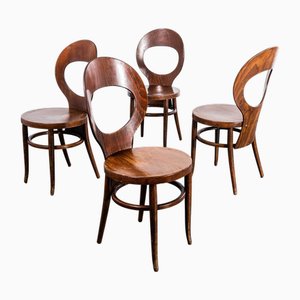 French Baumann Bentwood Dining Chairs, 1960s, Set of 4