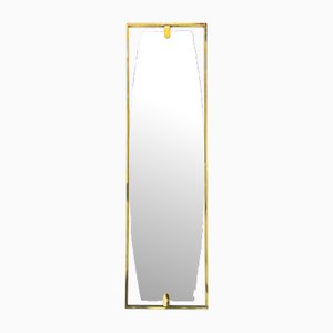 Tall Rectangular Brass Frame Mirror
