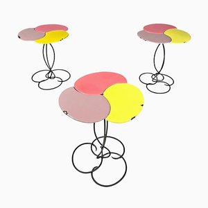 Mid-Century Modern Italian Wrought Iron Coffee Tables, 1950s, Set of 3