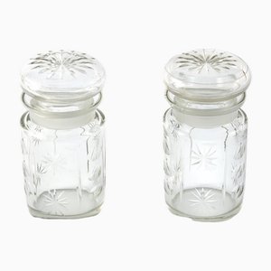 Antique Cut Glass Jars, 1900, Set of 2