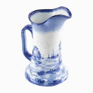 Antique Blue and White Norfolk Windmill Jug, 1890