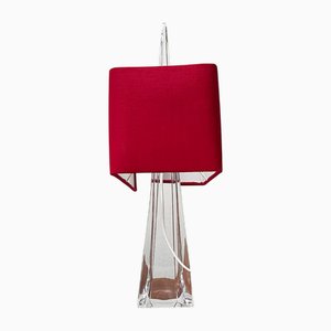 Lámpara de mesa francesa Mid-Century de vidrio de Daum, años 60