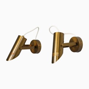 Appliques Murales Ajustables Mid-Century en Laiton, Italie, 1960s, Set de 2