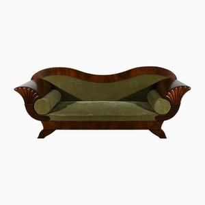 Biedermeier Sofa aus Mahagoni aus Wurzelholz, Ende 19. Jh.