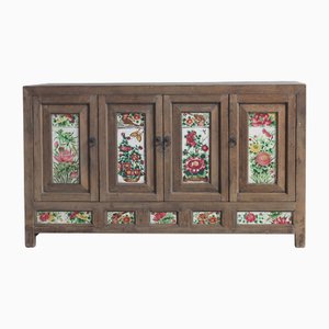 Chinesisches bemaltes Sideboard aus Ulmenholz