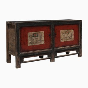 Antique Red and Black Painted Sideboard, 1890s