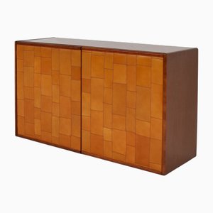 Italienisches Sideboard aus patiniertem Leder von Tito Agnoli für Poltrona Frau, 1975