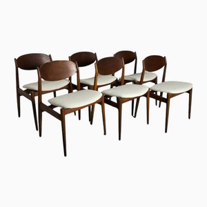 Vintage Stühle aus weißem Boucle von Leonardo Fiori für Isa Bergamo, 1960er, 6er Set